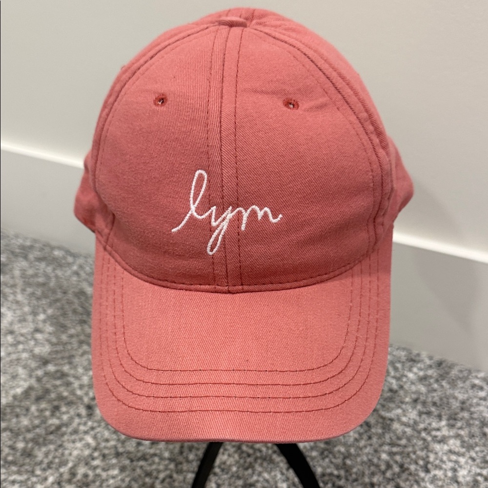 Love Your Melon Coral Adjustable Baseball Cap with White Lettering Made in USA